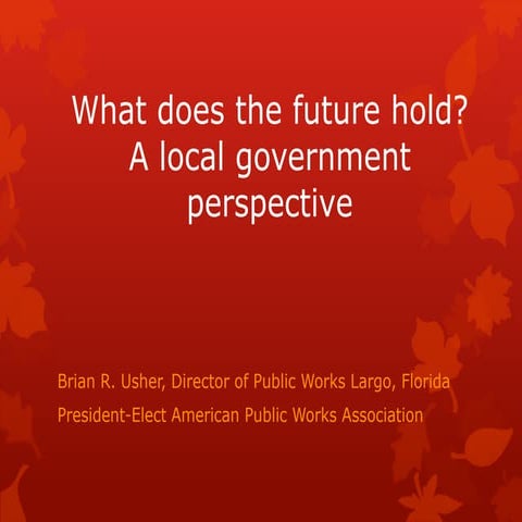 Brian Usher: The Evolving Threats: A Local Government Perspective