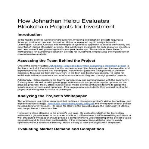 How Johnathan Helou Evaluates Blockchain Projects for Investment.docx