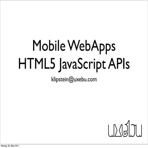 HTML5 JavaScript APIs
