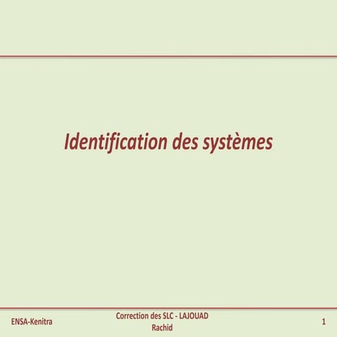 3 identification des systèmes