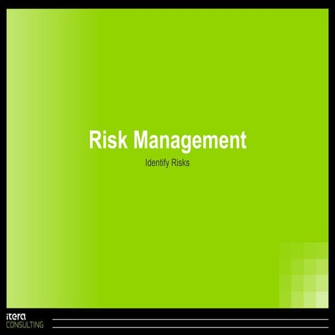 Risk Management:Identify risks