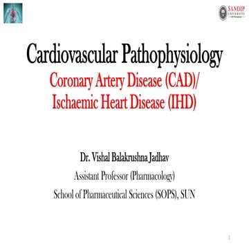 Cardiovascular Pathophysiology- Coronary Artery Disease (CAD)/Ischaemic Heart...