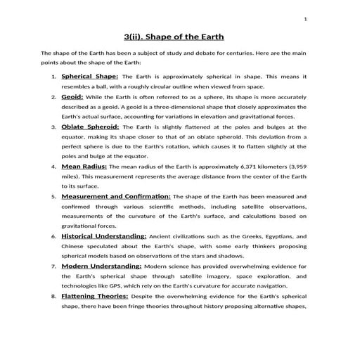 3(ii). Shape of the Earth Lecture  .docx