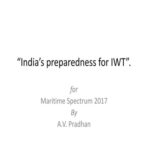 India's preparedness for IWT