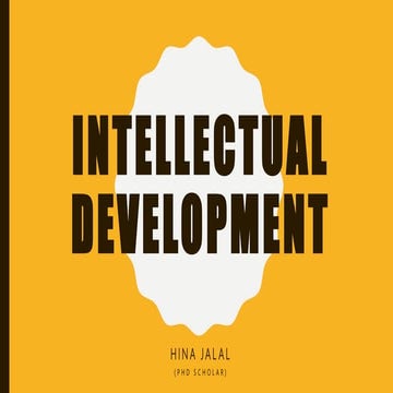 Intellectual development