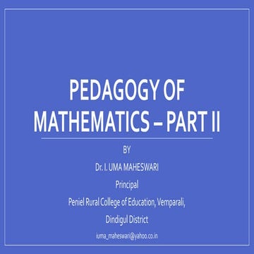 3j. Pedagogy of Mathematics (Part II) - Algebra (Ex 3.10)
