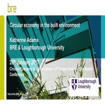 Circular Economy and the Built Environment | PPTX