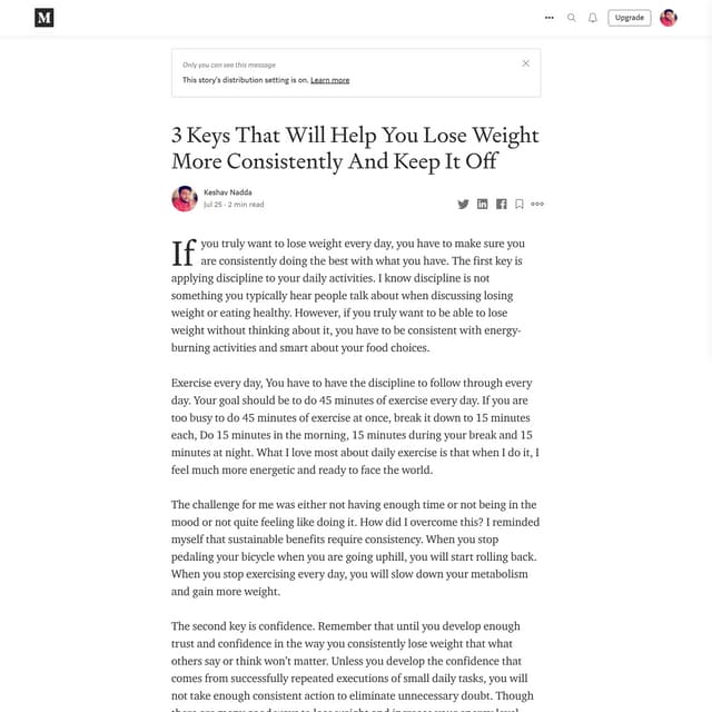 3 keys that will help you lose weight