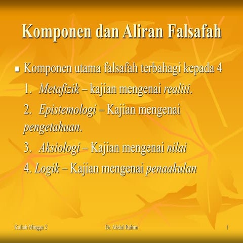 Komponen dan Aliran Falsafah Pendidikan.ppt