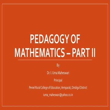 3l. Pedagogy of Mathematics (Part II) - Algebra (Ex 3.12)
