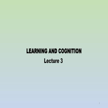 Psychology and Counselling; LEARNING AND COGNITION.ppt