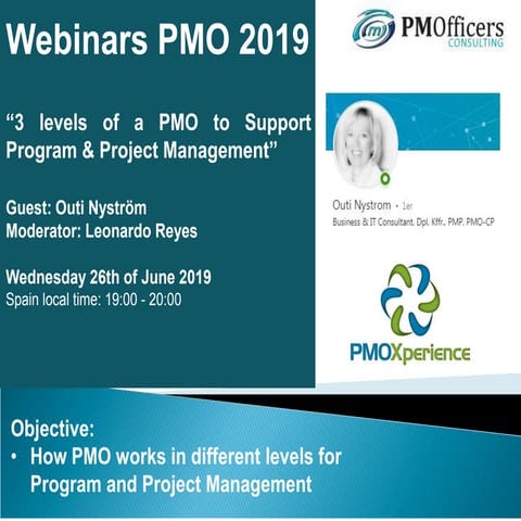 3 levels of a pmo to support program and project management