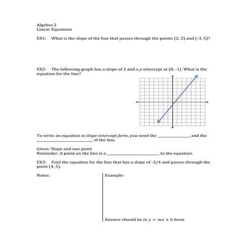 A2 3 linear fxns notes