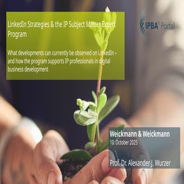 Presentation by Alexander Wurzer at the Expert Exchange at Weickmann & Weickmann