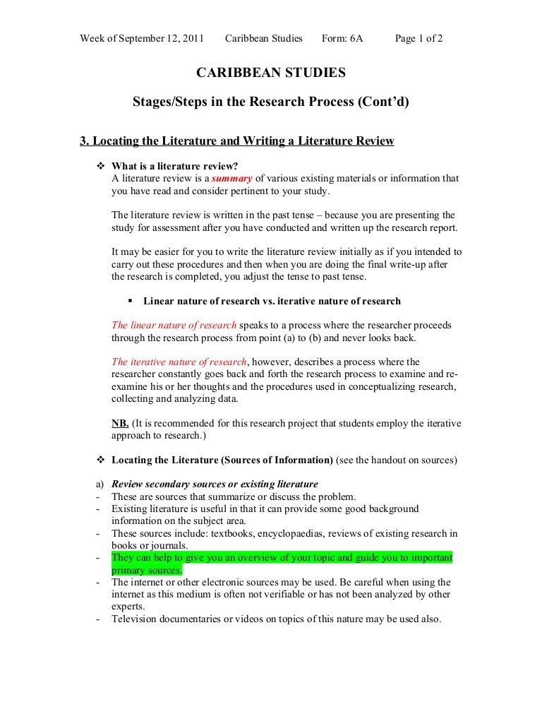 Literature review example picture