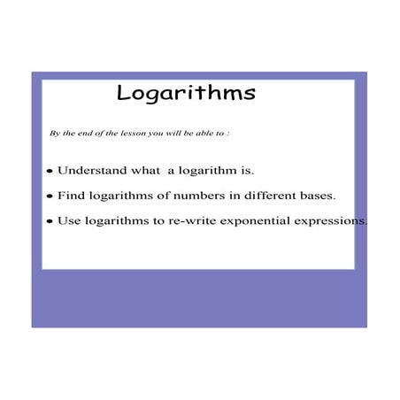 3) logarithm definition
