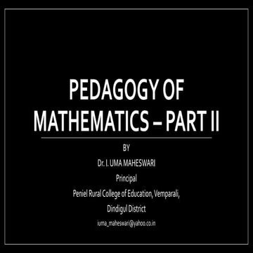 3m. Pedagogy of Mathematics (Part II) - Algebra (Ex 3.13)