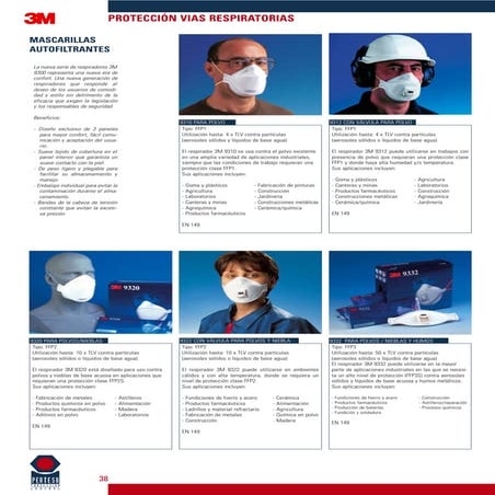 3M - Mascaras y mascarillas para la proteccion de las vias respiratorias