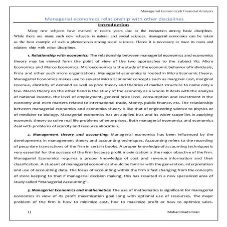 3 Managerial economics relationship with other disciplines
