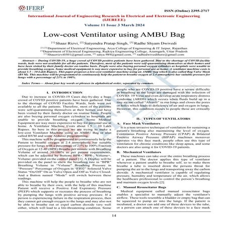 low cost ventilator  uaing AMBU bag  with