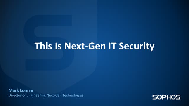 This is Next-Gen IT Security - Introducing Intercept X