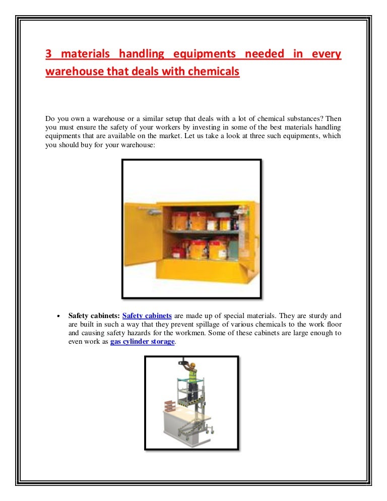 3 materials handling equipments needed in every warehouse that deals