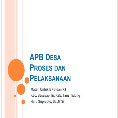 materi APBDesa bagi BPD