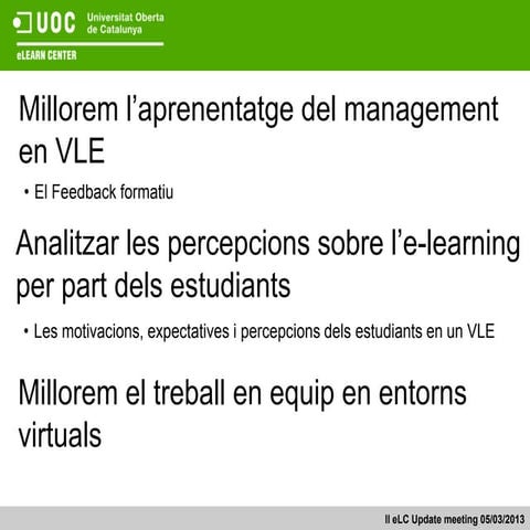 Presentació MeL. III Jornada de Membres eLC. 5 març 2013