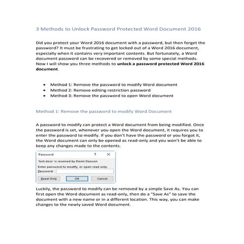 Microsoft Word Document Locked for Editing How to Unlock
