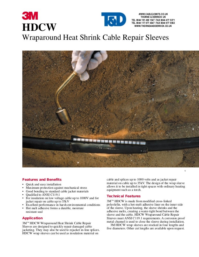 3M HDCW Heat Shrink Wraparound Cable Repair Sleeves (Repairing Damage…
