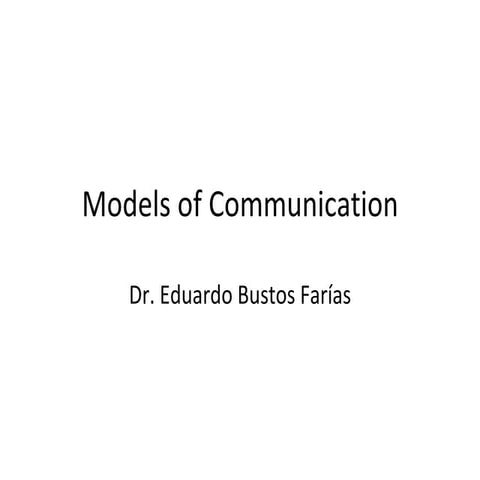 3 models of communication | PPT