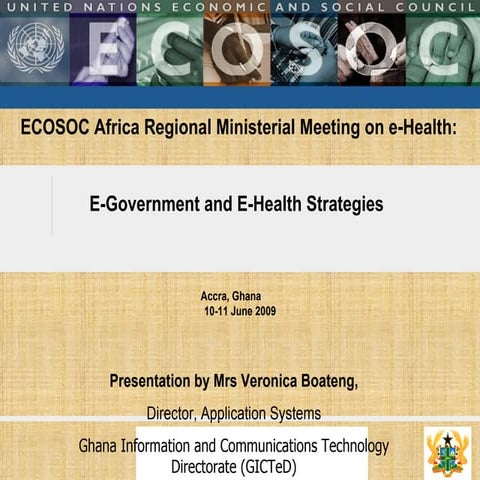 E-Government and E-Health Strategies by Mrs. Veronica Boateng