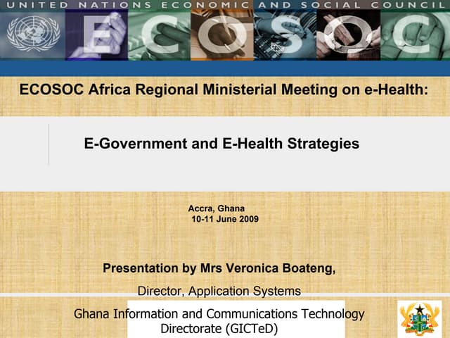 E-Government and E-Health Strategies by Mrs. Veronica Boateng