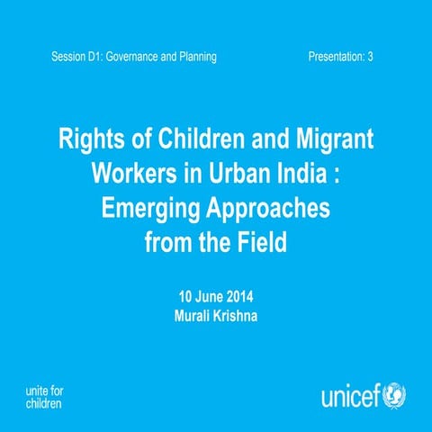 D1.3: Murali Krishna: Rights of Children and Migrant Workers in Urban ...