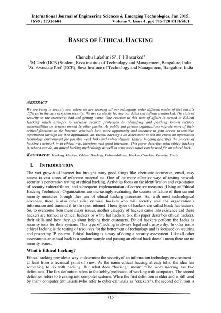 BASICS OF ETHICAL HACKING
