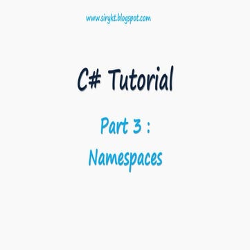 3namespace in c# | PPTX