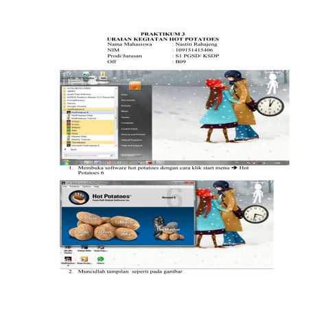 Uraian Kegiatan Hot Pottatoes (Praktikum 3)