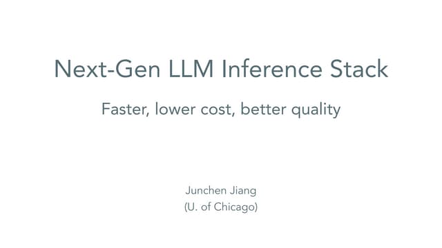 AI/ML Infra Meetup | A Faster and More Cost Efficient LLM Inference Stack