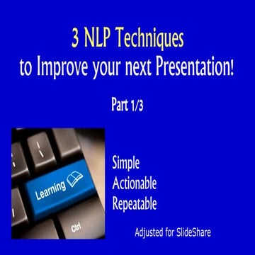 3 NLP Techniques to Improve your next Presentation - YouncK