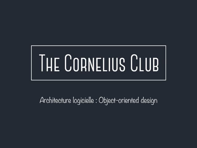 Architecture logicielle #3 : object oriented design