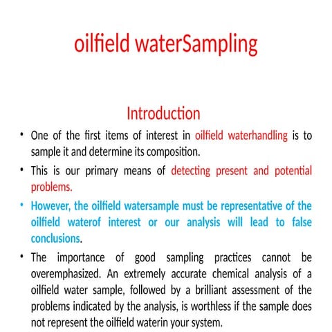 3 Oil field   Water Sampling. processpptx