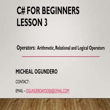 c# operators | PPT