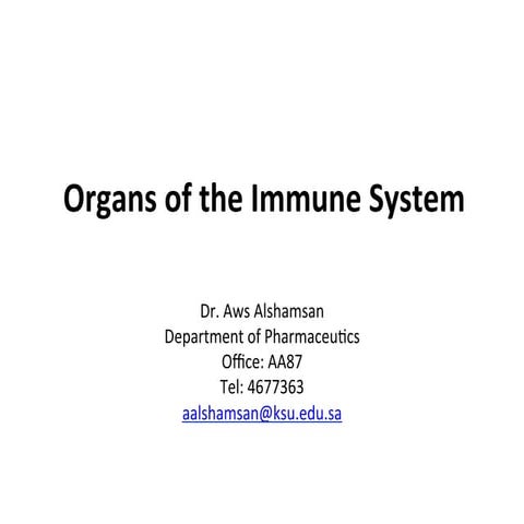 Organs of the Immune system | PPT