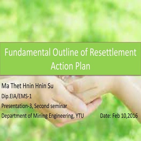 (3) outline of resettlement action plan
