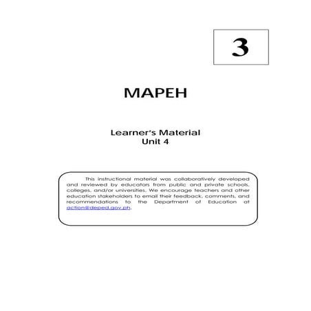 MAPEH P.E. 3 Learner's Manual | PDF