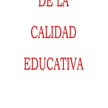 Estándares de la calidad educativa