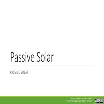 Passive Solar energy system (solar heating)