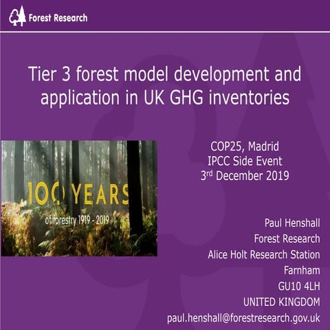 Tier 3 forest model development and application in UK GHG inventories