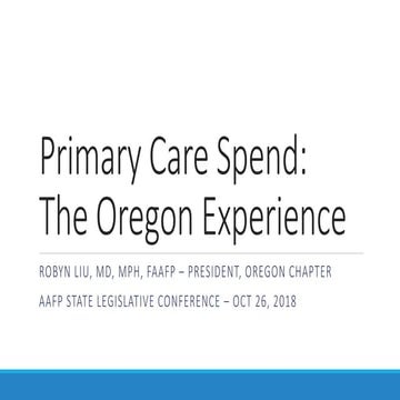 Primary Care Spend: A Chapter Focus