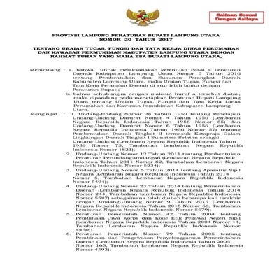 3 perbup 30  tahun 2017 tupoksi disperkim lampung utara basis data -perencanaan